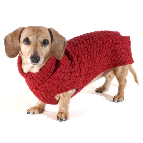 Ruby Red DoxiFit DreamKnit Wool-Blend Dachshund Sweater